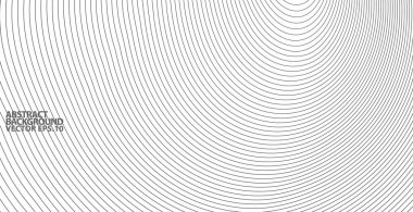 Soyut vektör çemberi yarım ton siyah arkaplan. Gradyan retro çizgi desen tasarımı. Tek renkli grafikler. Ses dalgası için daire çiz. vektör illüstrasyonu