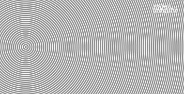 Soyut vektör çemberi yarım ton siyah arkaplan. Gradyan retro çizgi desen tasarımı. Tek renkli grafikler. Ses dalgası için daire çiz. vektör illüstrasyonu