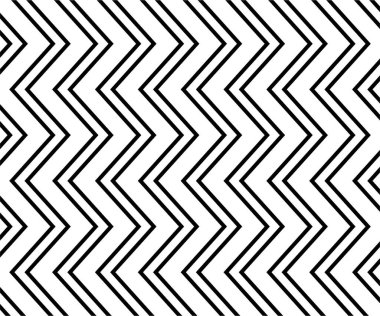 Siyah ve beyaz zigzag sembolü. Basit ve modern vintage arka plan. Web tasarımı, tebrik kartı, tekstil, Eps 10 vektör illüstrasyonu