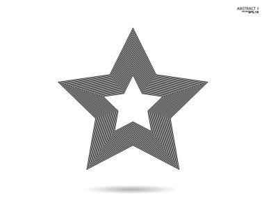 Yıldız logosu. Yıldız çizgili ikon, işaret, sembol, düz dizayn, düğme, ağ. vektör - illüstrasyon 10.