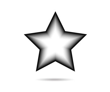 Yıldız logosu. Yıldız çizgili ikon, işaret, sembol, düz dizayn, düğme, ağ. vektör - illüstrasyon 10.