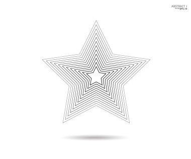 Yıldız logosu. Yıldız çizgili ikon, işaret, sembol, düz dizayn, düğme, ağ. vektör - illüstrasyon 10.
