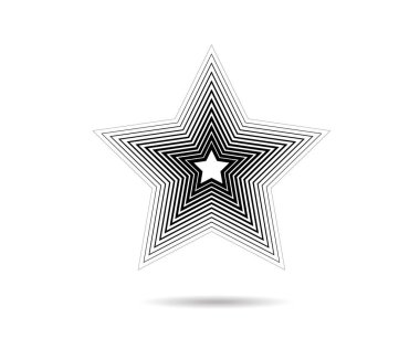 Yıldız logosu. Yıldız çizgili ikon, işaret, sembol, düz dizayn, düğme, ağ. vektör - illüstrasyon 10.