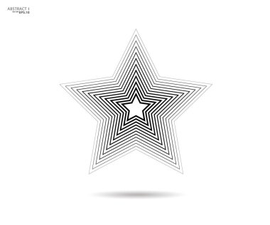 Yıldız logosu. Yıldız çizgili ikon, işaret, sembol, düz dizayn, düğme, ağ. vektör - illüstrasyon 10.