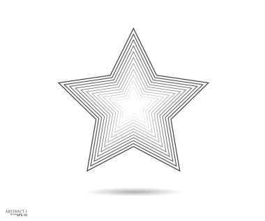 Yıldız logosu. Yıldız çizgili ikon, işaret, sembol, düz dizayn, düğme, ağ. vektör - illüstrasyon 10.