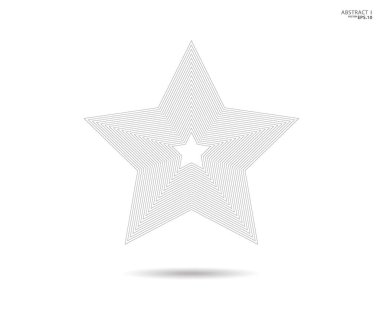 Yıldız logosu. Yıldız çizgili ikon, işaret, sembol, düz dizayn, düğme, ağ. vektör - illüstrasyon 10.