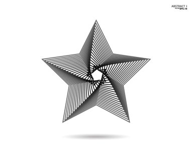 Yıldız logosu. Yıldız çizgili ikon, işaret, sembol, düz dizayn, düğme, ağ. vektör - illüstrasyon 10.