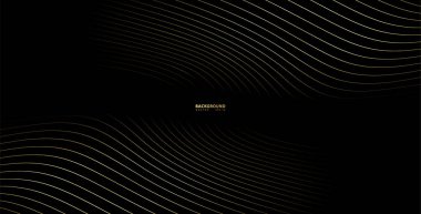 Çizgili altın rengi. Altın renkli çizgili arka plan. Soyut altın dalga çizgisi dokusu. Desen vektör illüstrasyonu.