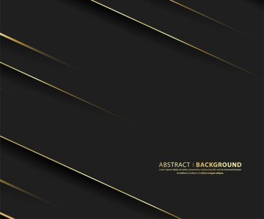 Birinci sınıf bir geçmiş. Soyut lüks model. Altın renkli çizgili arka plan. Soyut altın çizgi dokusu. Siyah desen vektör illüstrasyonu.
