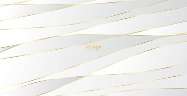 Altın dalgalı soyut bir arkaplan. Lüks kağıt kesimi arka plan, altın desen, yarım ton gradyan, kaplama şablonu, geometrik şekiller, modern minimal afiş. 3d Vektör illüstrasyonu.