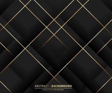 Birinci sınıf bir geçmiş. Soyut lüks model. Altın renkli çizgili arka plan. Soyut altın çizgi dokusu. Siyah desen vektör illüstrasyonu.