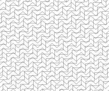 Dalga, zigzag çizgileri. Beyaz arka planda siyah dalgalı çizgi. vektör illüstrasyonu