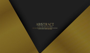 Altın çizgileri olan siyah soyut kaliteli arka plan. Modern lüks konsept. Vektör illüstrasyonu