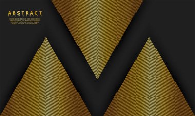 Altın çizgileri olan siyah soyut kaliteli arka plan. Modern lüks konsept. Vektör illüstrasyonu