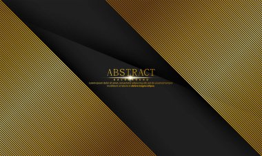 Altın çizgileri olan siyah soyut kaliteli arka plan. Modern lüks konsept. Vektör illüstrasyonu