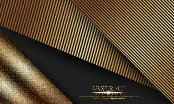 Noir Abstrait Fond Premium Avec Des Lignes Dorées Concept Luxe — Image vectorielle
