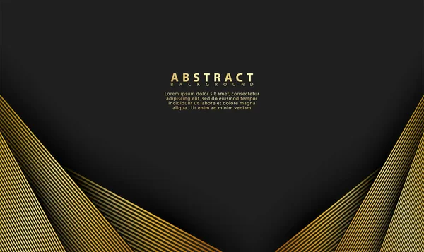 Black Abstract Premium Background Golden Lines Modern Luxury Concept Vector — Stock Vector