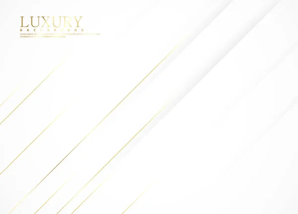 Fundo Abstrato Luxo Branco Com Linhas Douradas Sombras Ilustração Vetorial —  Vetores de Stock