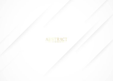 Beyaz lüks arka plan, altın çizgiler ve gölgeler. Premium vektör çizimi