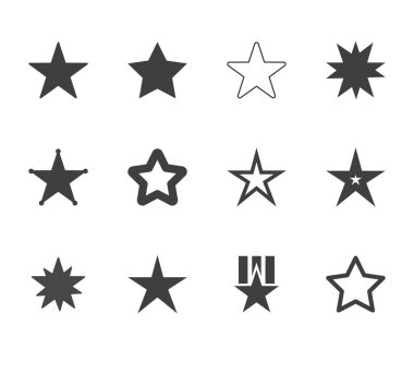 Klasik yıldız Simge Vektörü, düz logo, illüstrasyon