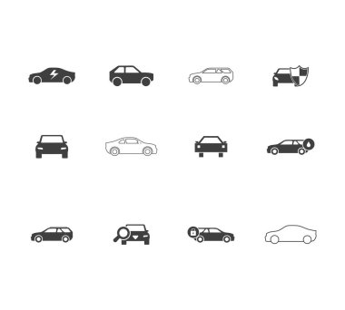 Simge arabası. Araba tabelası. vektör illüstrasyonu