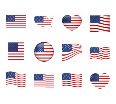 Amerikan bayrağı. ABD sembolü. Logo Bağımsızlık Günü