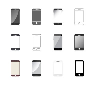 Akıllı telefon ikonu. Web sitenizin tasarımı için cep telefonu sembolü, logo, uygulama, UI - vektör illüstrasyonu