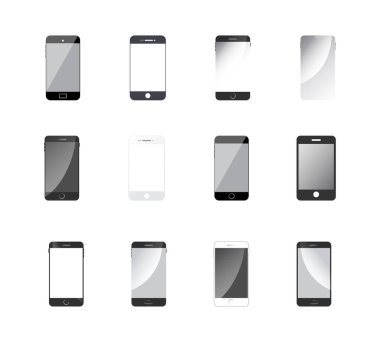 Akıllı telefon ikonu. Web sitenizin tasarımı için cep telefonu sembolü, logo, uygulama, UI - vektör illüstrasyonu