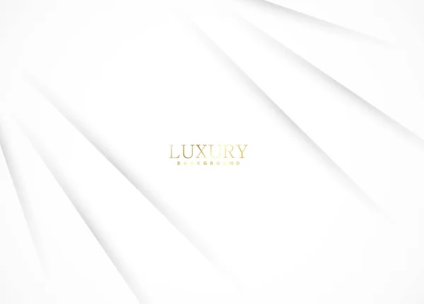 Fundo Abstrato Luxo Branco Com Linhas Douradas Sombras Ilustração Vetorial —  Vetores de Stock