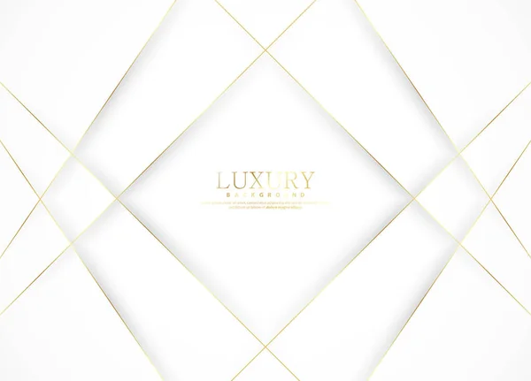 Fundo Abstrato Luxo Branco Com Linhas Douradas Sombras Ilustração Vetorial — Vetor de Stock