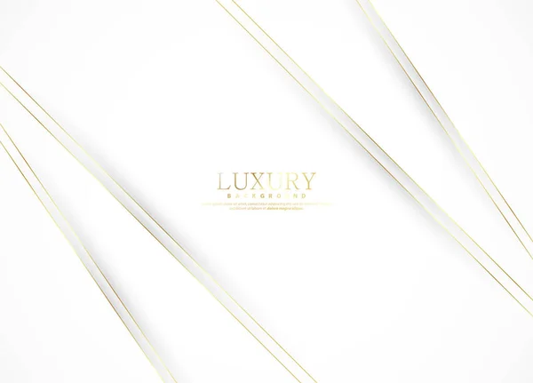 Fundo Abstrato Luxo Branco Com Linhas Douradas Sombras Ilustração Vetorial — Vetor de Stock