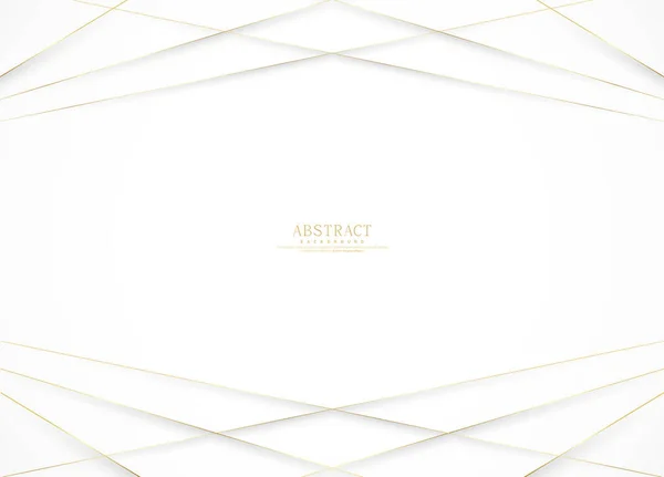 Blanc Fond Abstrait Luxe Avec Des Lignes Dorées Des Ombres — Image vectorielle