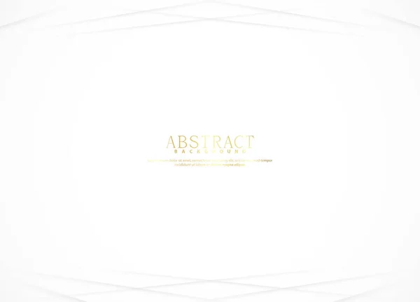 Белый Роскошный Абстрактный Фон Золотыми Линиями Тенями Премиум Векторная Иллюстрация — стоковый вектор