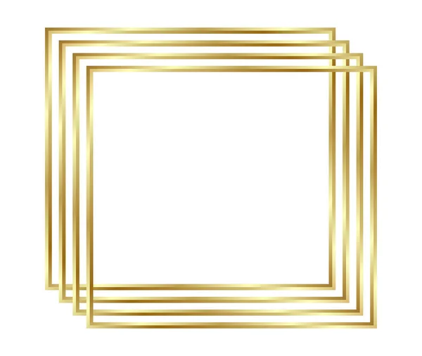 Gold Shiny Glowing Frame Shadows Isolated Background Golden Luxury Vintage — Stock Vector