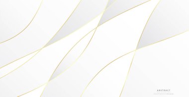 Altın dalgalı soyut bir arkaplan. Lüks kağıt kesimi arka plan, altın desen, yarım ton gradyan, kaplama şablonu, geometrik şekiller, modern minimal afiş. 3d Vektör illüstrasyonu.