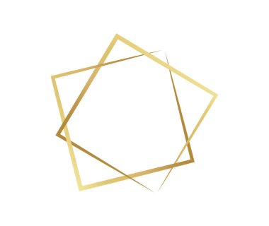 Altın kare çerçeve. Lüks geometrik kare ögesi.
