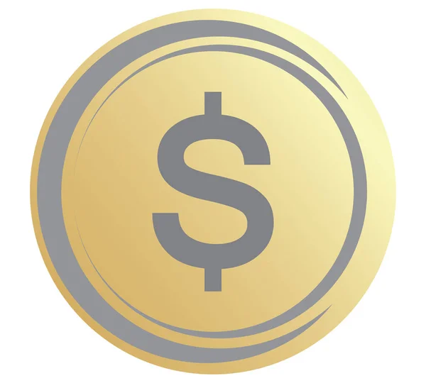 金币的图标 钱的设计 金币的扁平符号 矢量说明 — 图库矢量图片