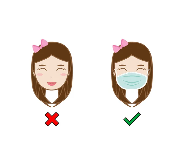 Pas Entrée Sans Masque Facial Mauvaise Droite Portez Une Icône — Image vectorielle