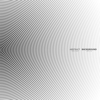 Soyut çember çizgisi arkaplanı. Yuvarlak desen. Ses dalgası için daire çiz. Vektör - İllüstrasyon