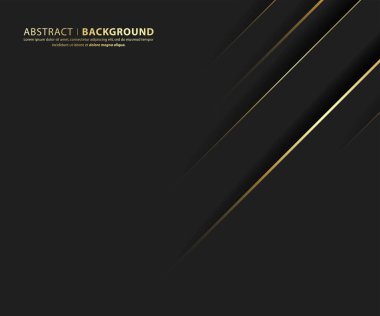 Birinci sınıf bir geçmiş. Soyut lüks model. Altın renkli çizgili arka plan. Soyut altın çizgi dokusu. Siyah desen vektör illüstrasyonu.