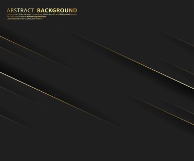 Birinci sınıf bir geçmiş. Soyut lüks model. Altın renkli çizgili arka plan. Soyut altın çizgi dokusu. Siyah desen vektör illüstrasyonu.