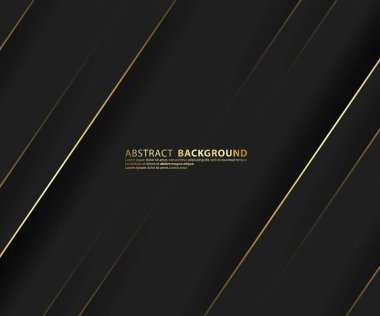Birinci sınıf bir geçmiş. Soyut lüks model. Altın renkli çizgili arka plan. Soyut altın çizgi dokusu. Siyah desen vektör illüstrasyonu.