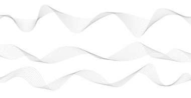 Beyaz arka planda soyut dalgalı çizgiler izole edilmiş. Dalga çizgisi sanatı, kıvrımlı düz tasarım. Vektör illüstrasyonu EPS 10.