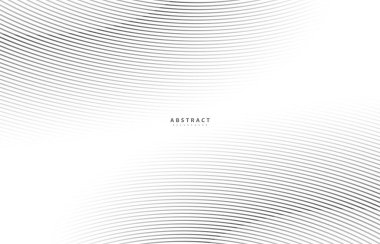 Soyut arkaplan, fikirleriniz için vektör şablonu, monokromatik çizgi dokusu, dalgalı çizgi dokusu