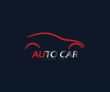 Soyut araba logosu tabelası. Otomotiv şirketi sembolü. Tamirci. Vektör illüstrasyonu