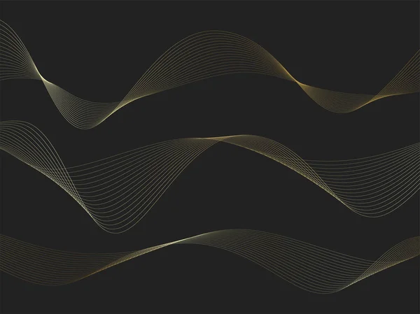 Абстрактний Фон Хвилею Золотої Лінії Розкішний Стиль Технічний Патерн Вигнута — стоковий вектор