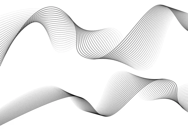 Абстрактні Хвилясті Смуги Білому Тлі Ізольовані Хвильова Лінія Мистецтва Вигнутий — стоковий вектор