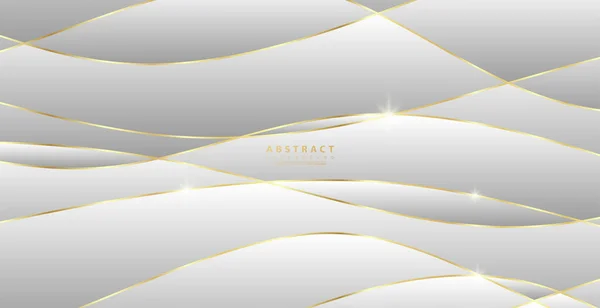 Abstract Background Gold Waves Luxury Paper Cut Background Golden Pattern — Vetor de Stock