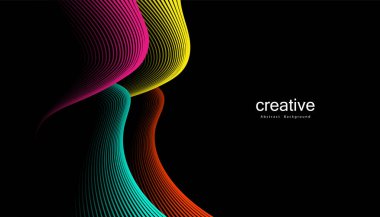 Soyut renkli dalga çizgisi vektör arkaplanı. Fikirleriniz için çizgi eğrisi modern tasarım, afişler, afişler, posterler. Eps10 vektör şablonu.