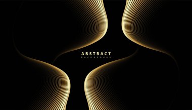 Birinci sınıf bir geçmiş. Soyut lüks model. Altın dalgalı arka plan. Soyut altın eğri çizgi dokusu. vektör illüstrasyonu.